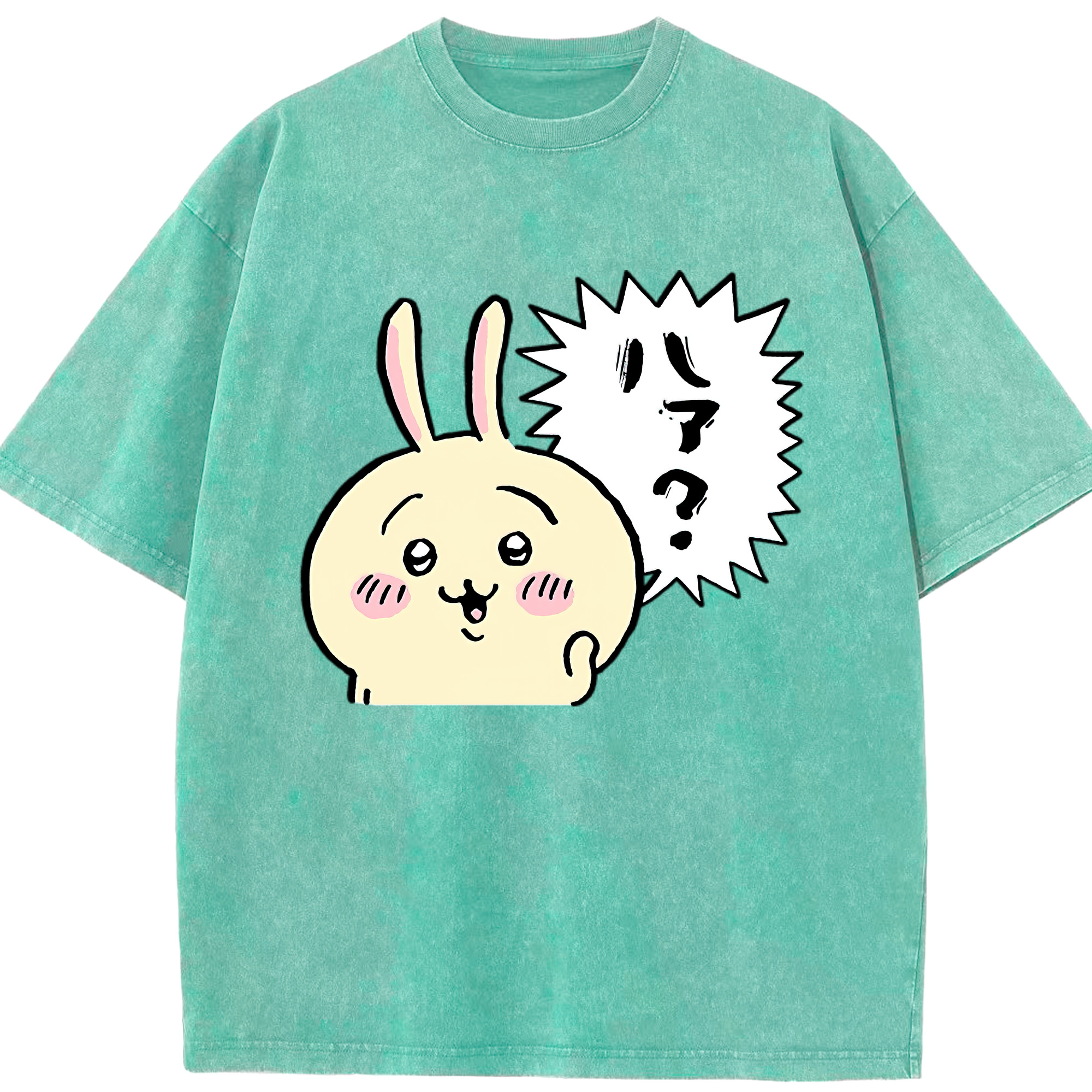 （画像用） ちいかわ うさぎ Chii-kawa usagi 綿100% ヴィンテージ風 半袖Tシャツ（フロントプリント）